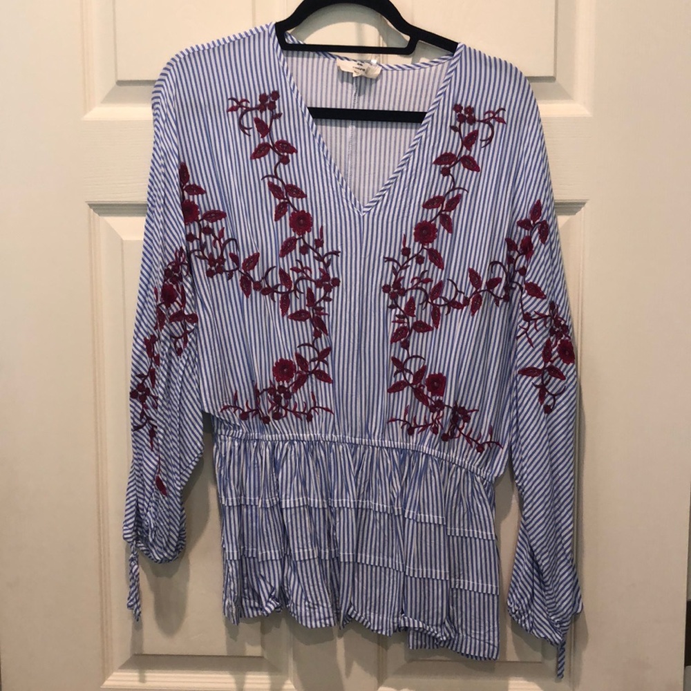 Blue striped top
